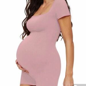 Women's Maternity Bundle - Short Rompers - Pink and Black plus white Dress